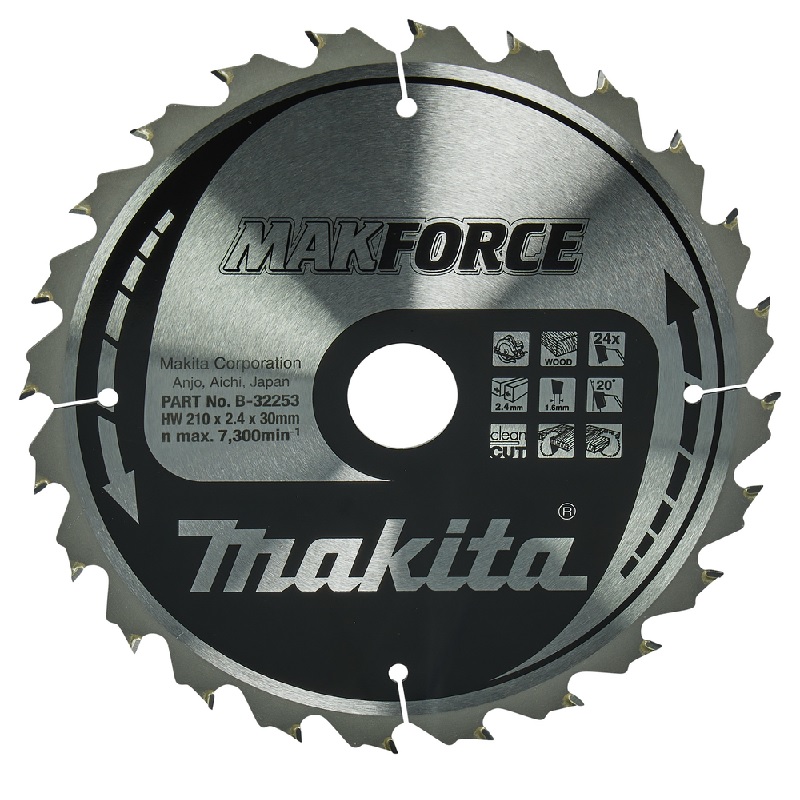 Makita Circular Saw Blade - TCT Wood - 210mm x 30mm x 24Th