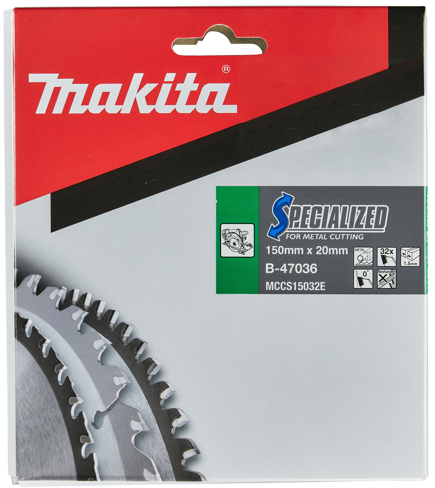 Makita Circular Saw Blade - Specialized Aluminium - 150mm x 20mm x 32th