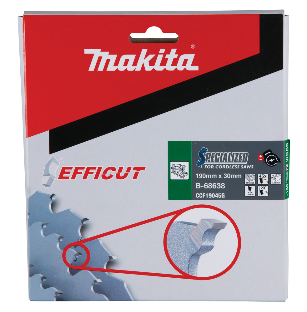 Makita Circular Saw Blade - Efficut - 190mm x 30mm x 45Th - B-68638