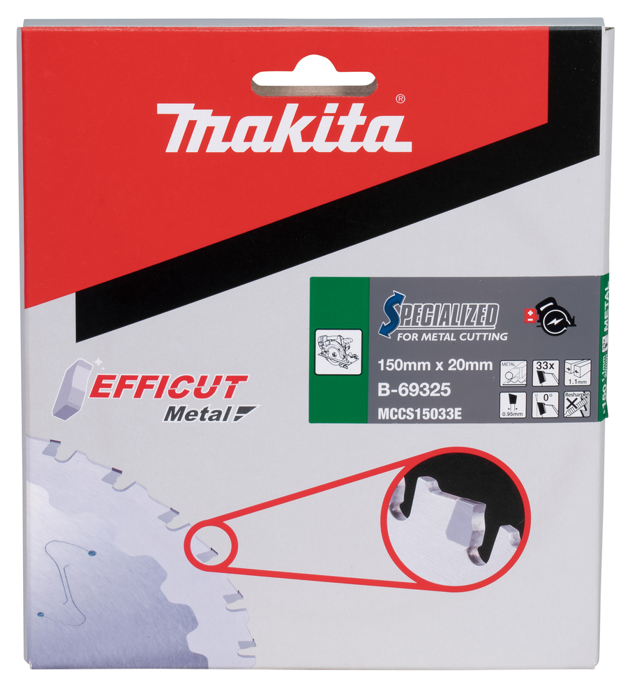 Makita Circular Saw Blade - Efficut Metal - 150mm x 20mm x 33Th - B-69325