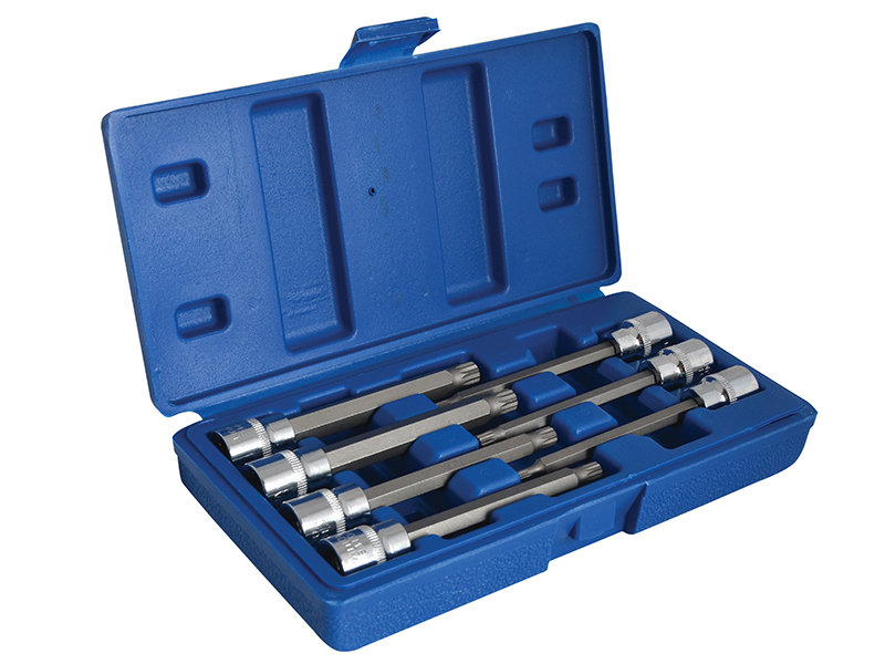 BlueSpot Tools 3/8in Drive Extra Long Spline Socket Bit Set, 7 Piece B/S01512