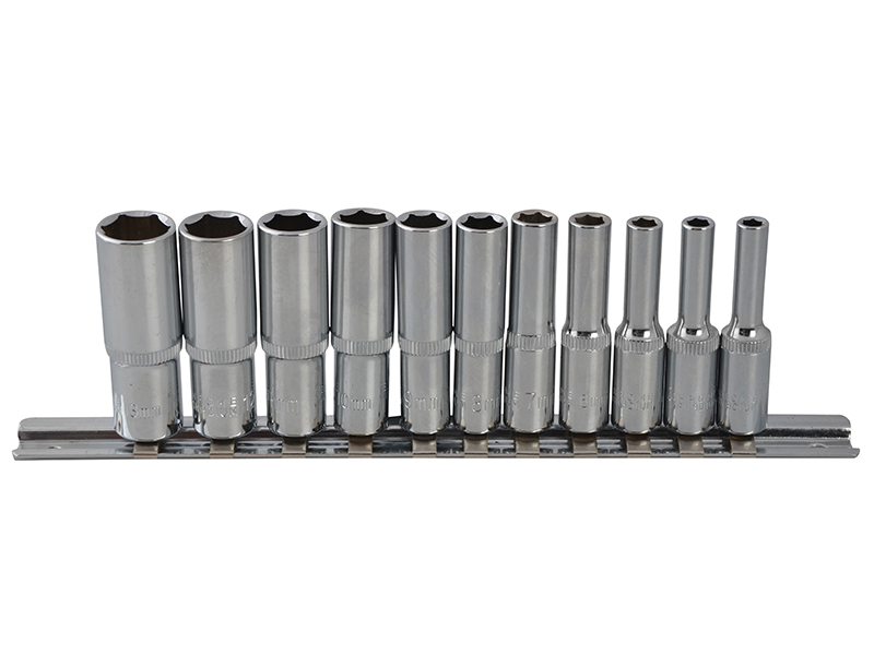 BlueSpot Tools 1/4in Drive Deep Socket Set, 11 Piece B/S01540