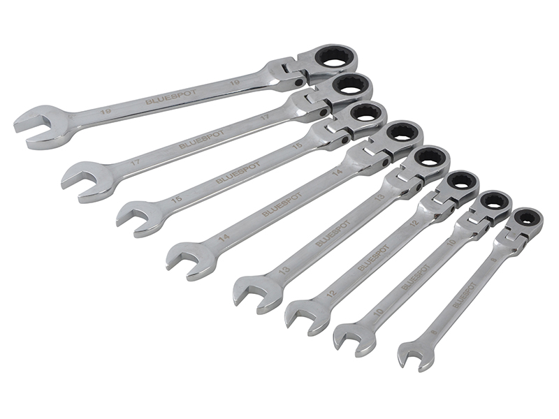 BlueSpot Tools Flexible Head Ratchet Set, 8 Piece B/S04300