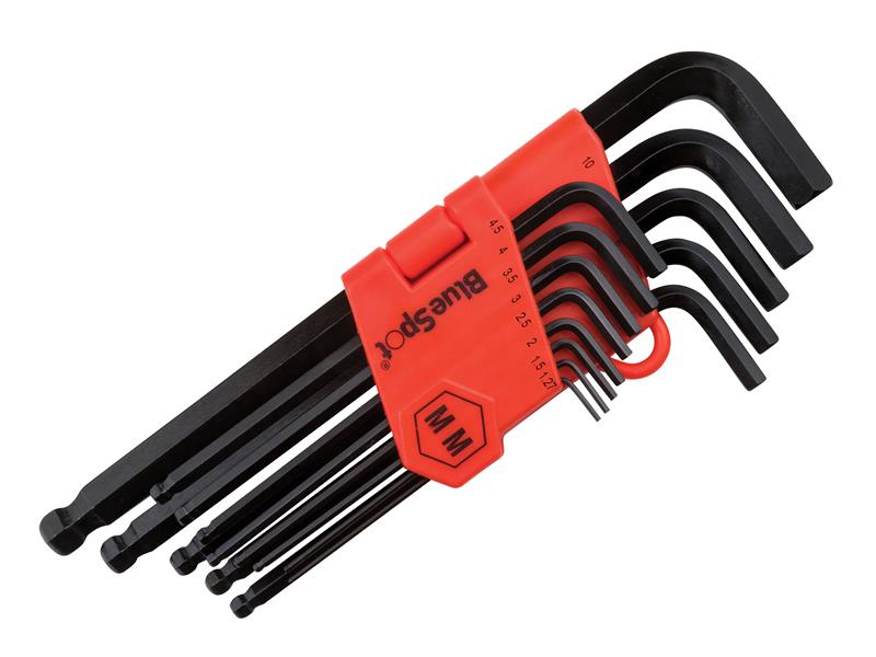 BlueSpot Tools Long Arm Ball End Hexagon Key Set, 13 Piece B/S15303