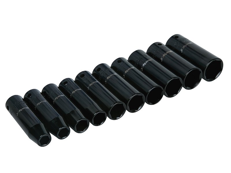 BlueSpot Tools 1/2in Metric Deep Impact Socket Set 10-24mm, 10 Piece B/S1536