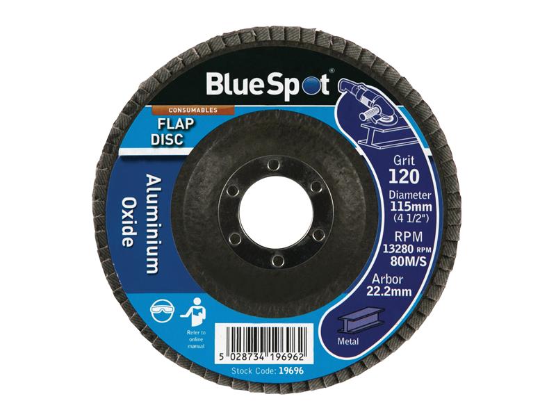 BlueSpot Tools Sanding Flap Disc 115mm 120 Grit B/S19696