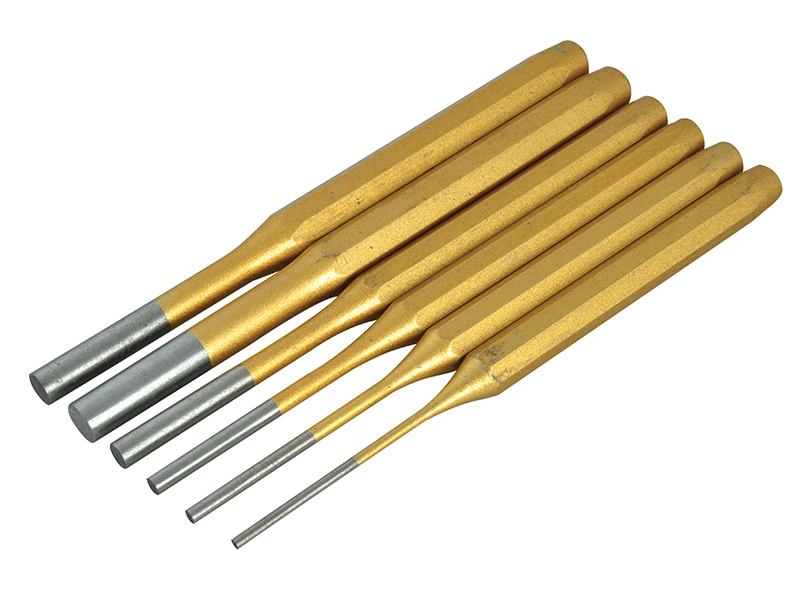 BlueSpot Tools Gold Pin Punch Set  6 Piece B/S22449