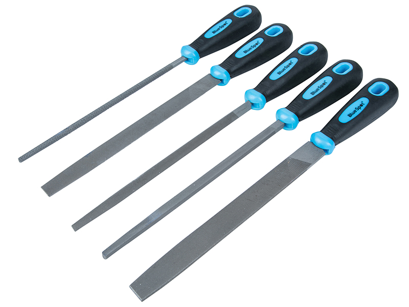 BlueSpot Tools Soft Grip Handled File Set, 5 Piece B/S22654