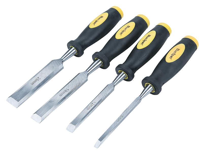 BlueSpot Tools Chisel Set Double Colour Handle Set, 4 Piece B/S28004