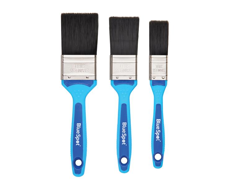 BlueSpot Tools Soft Grip Synthetic Paint Brush Set, 3 Piece B/S36011