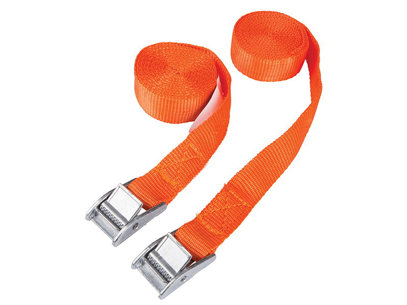 BlueSpot Tools Cam Buckle Tie-Down Straps Twin Pack 2.5m B/S45404