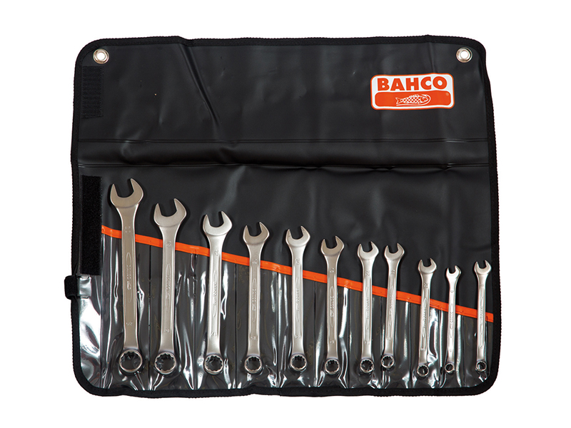 Bahco Chrome Polished Combination Spanner Set, 11 Piece BAH111MSET11