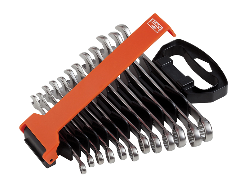 Bahco Chrome Polished Combination Spanner Set, 12 Piece BAH111MSET12