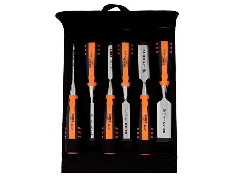 Bahco 424-P Bevel Edge Chisel Set 6 Piece in Pouch BAH424PS6PPK