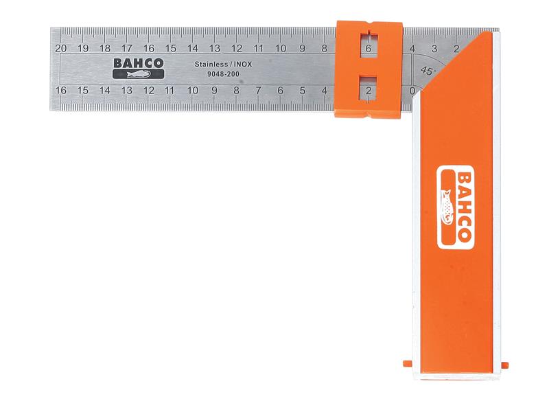 Bahco 9048-200 Aluminium Block &amp; Steel Try Square 200mm (8in) BAH9048200