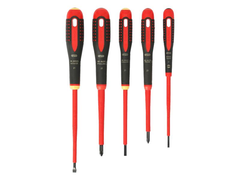 Bahco BE-9881S ERGO VDE Insulated Screwdriver Set, 5 Piece BAH9881S