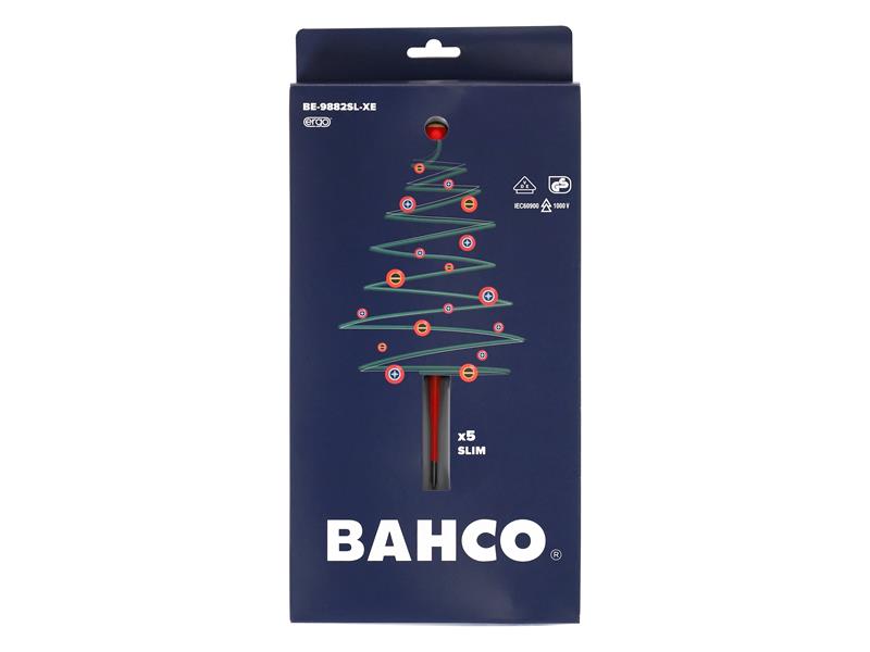 Bahco XMAS BE-9882SL ERGO Slim VDE Insulated Screwdriver Set, 5 Piece BAH9882SLXE