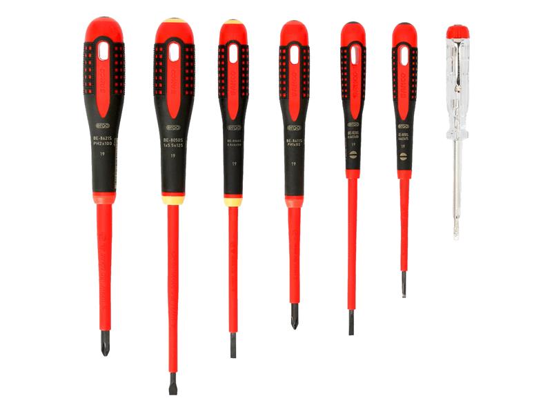 Bahco BE-9887S ERGO VDE Insulated Screwdriver Set, 7 Piece BAH9887S