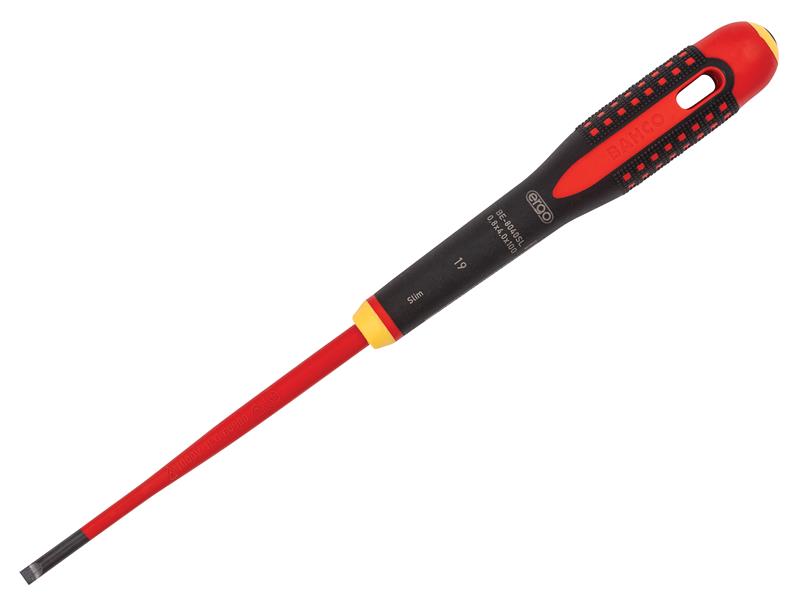 Bahco ERGO Slim VDE Insulated Slotted Screwdriver 4.0 x 100mm BAHBE8040SL