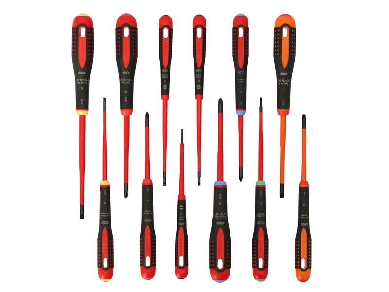 Bahco BE-9878SL ERGO Slim VDE Insulated Screwdriver Set, 12 Piece BAHBE9878SL