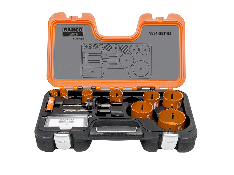 Bahco Professional Holesaw Set 3834-95 Sizes: 16-64mm BAHHSSET95