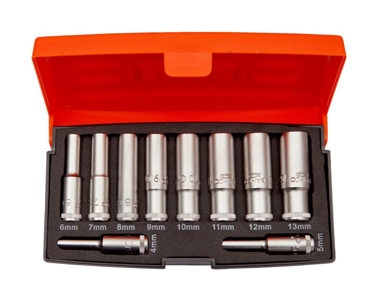 Bahco S0810L 1/4in Drive Deep Socket Set, 10 Piece BAHS0810L