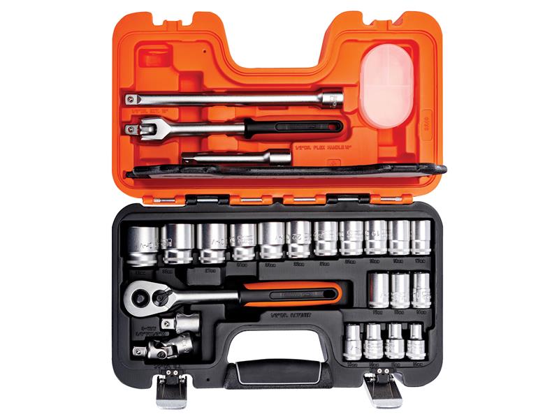 Bahco 24 Piece 1/2 Inch Drive Metric Socket Set - BAHS240