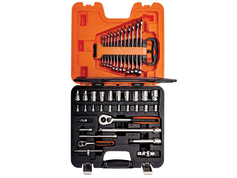 Bahco S410 Socket & Spanner Set of 41 Pieces 1/4in & 1/2in Square Drive Socket Set