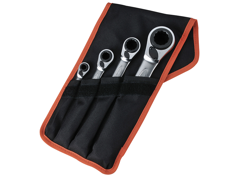 Bahco S4RM Series Reversible Ratchet Spanner Set, 4 Piece BAHS4RM4T