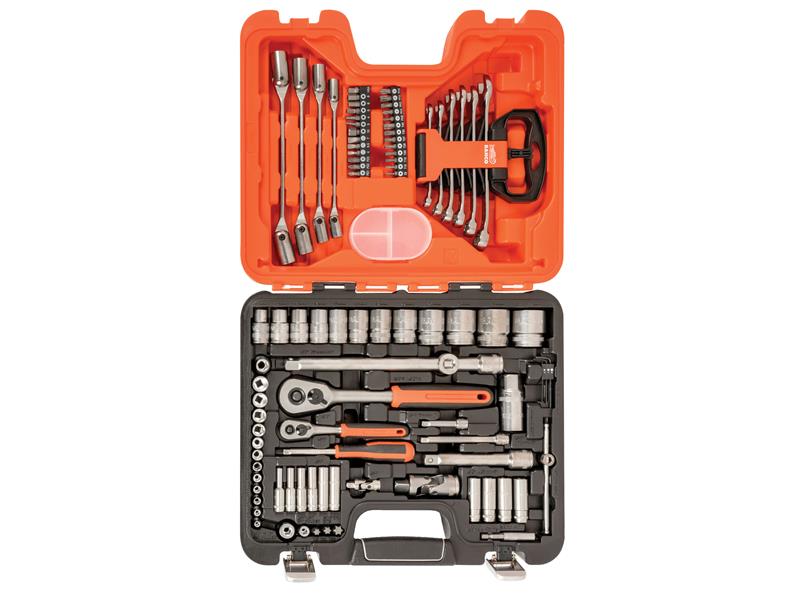 Bahco S910 1/4 &amp; 1/2in Drive Socket &amp; Spanner Set, 92 Piece BAHS910