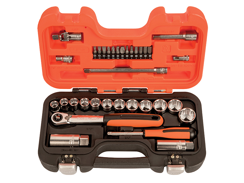 Bahco SL34 3/8in Drive Socket &amp; Mech Set, 34 Piece BAHSL34