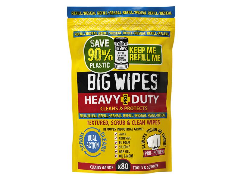 Big Wipes Heavy-Duty Pro+ Antiviral Wipes (Refill Pouch 80 Wipes) BGW2026