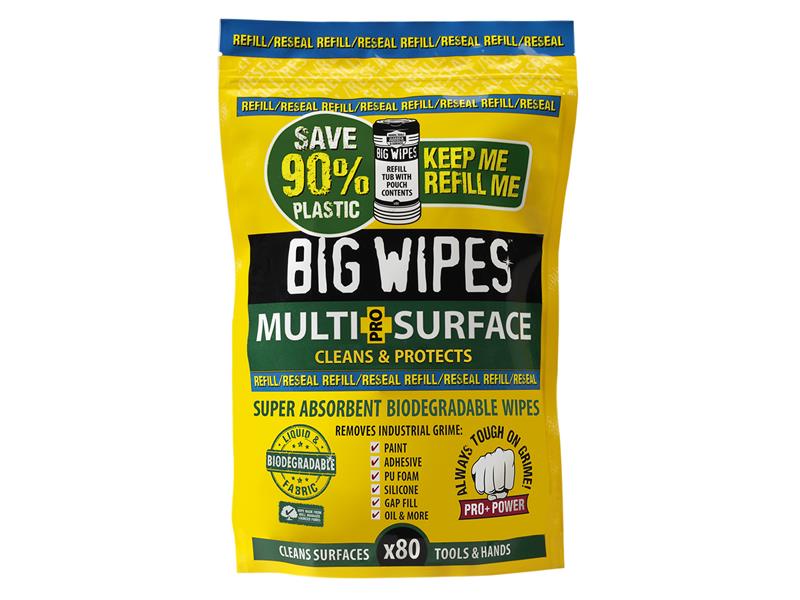 Big Wipes Multi-Surface Bio Pro+ Antiviral Wipes (Refill Pouch 80 Wipes) BGW2046