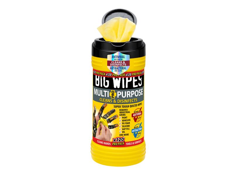 Big Wipes Multi-Purpose Pro+ Antiviral Wipes (Pro Pack Tub 120) BGW2412