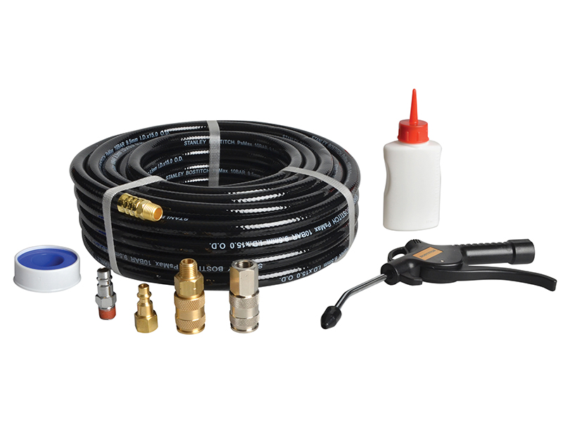 Bostitch CPACK15 15m Hose with Connectors &amp; Oil BOSCPACK15