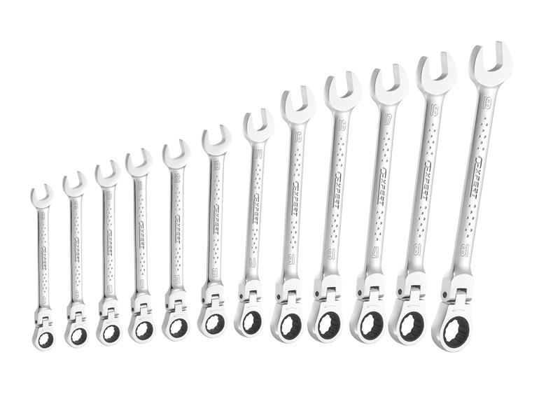 Expert Flexible Head Ratchet Spanner Set, 12 Piece BRIE111102B