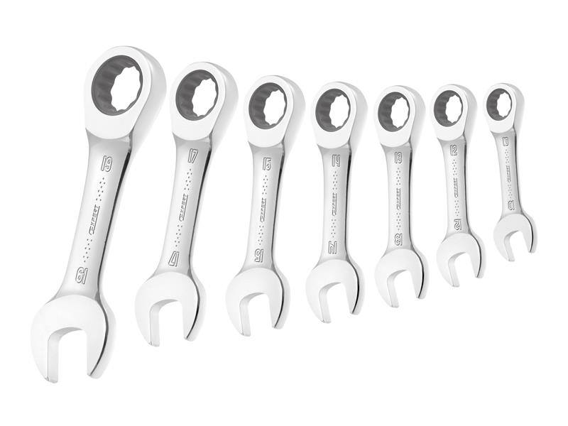 Expert Stubby Ratchet Spanner Set, 7 Piece BRIE111104B