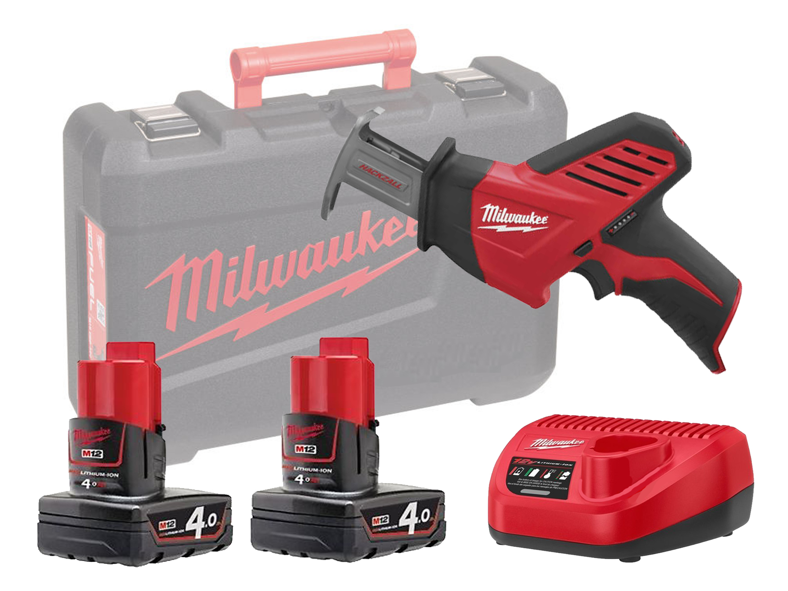 Milwaukee C12HZ-402B 12v Brushed Hackzall Mini Recip Saw - 4.0ah Pack