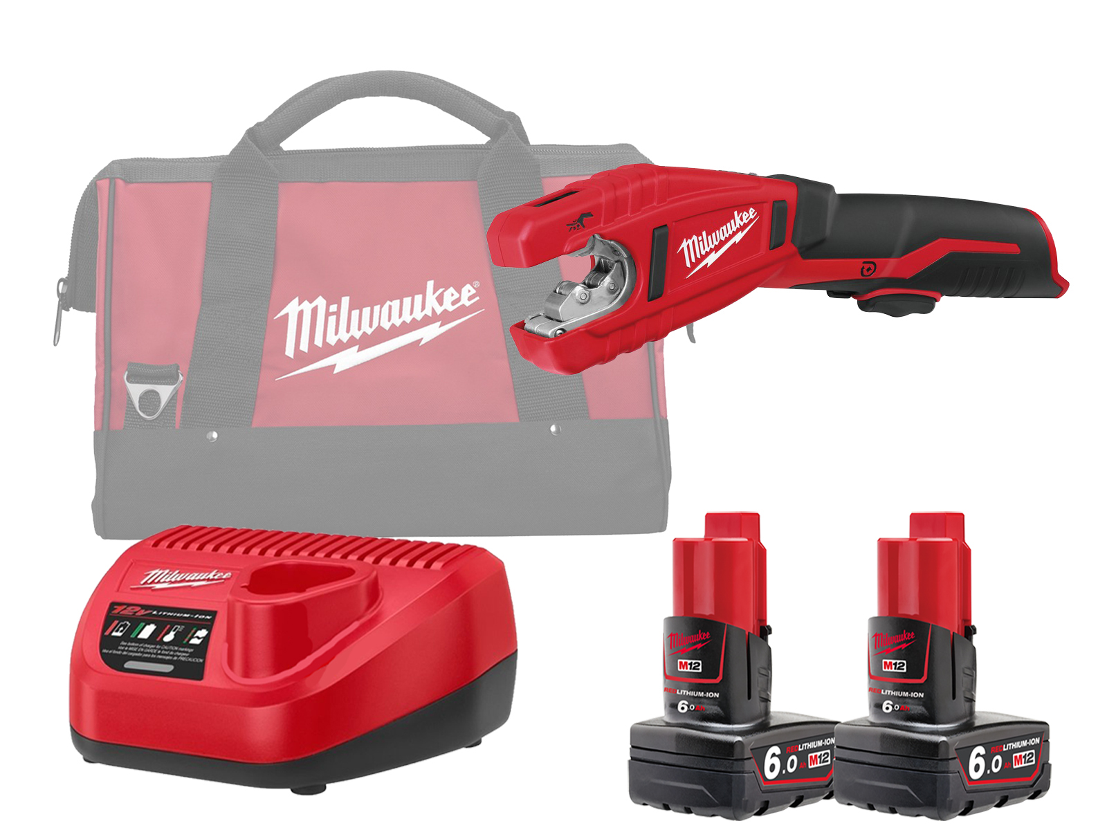 Milwaukee C12PC 12V Sub Compact Copper Pipe Cutter 12mm to 28mm - 6.0Ah Pack