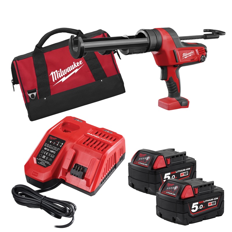 Milwaukee 18V 310ml Caulking Gun - C18PCG310 - 5.0Ah Pack