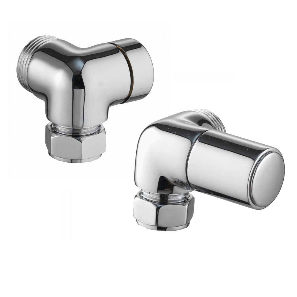 CORNER RADIATOR VALVES - CHROME