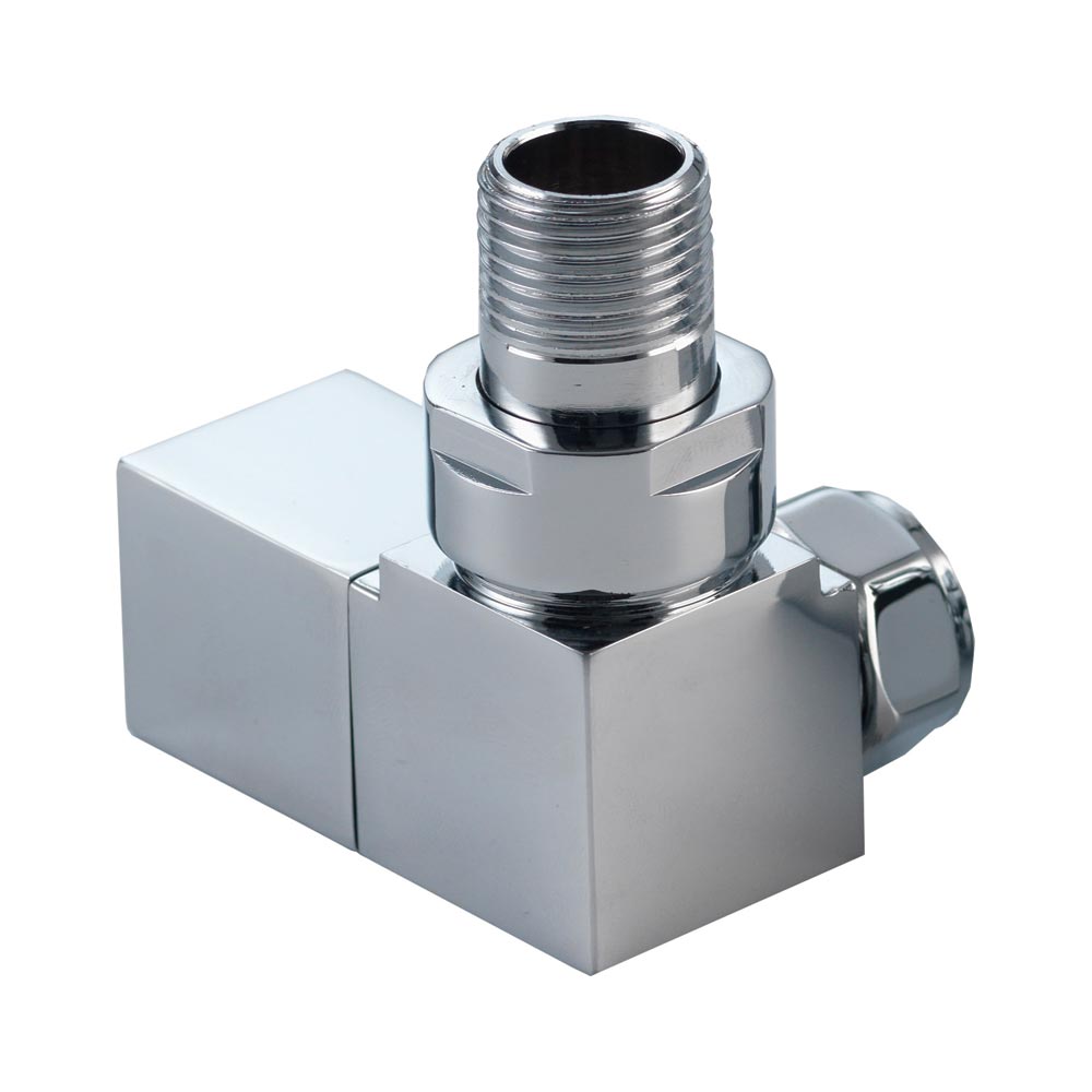 CUBIC CORNER RADIATOR VALVES - CHROME