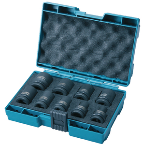 Makita 1/2in 9 Piece Impact Rated Socket Set in Case