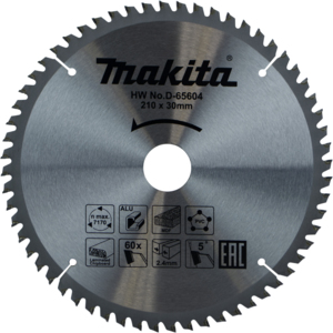 Makita Circular Saw Blade - TCT Wood - 210mm x 30mm x 60Th - D-65604