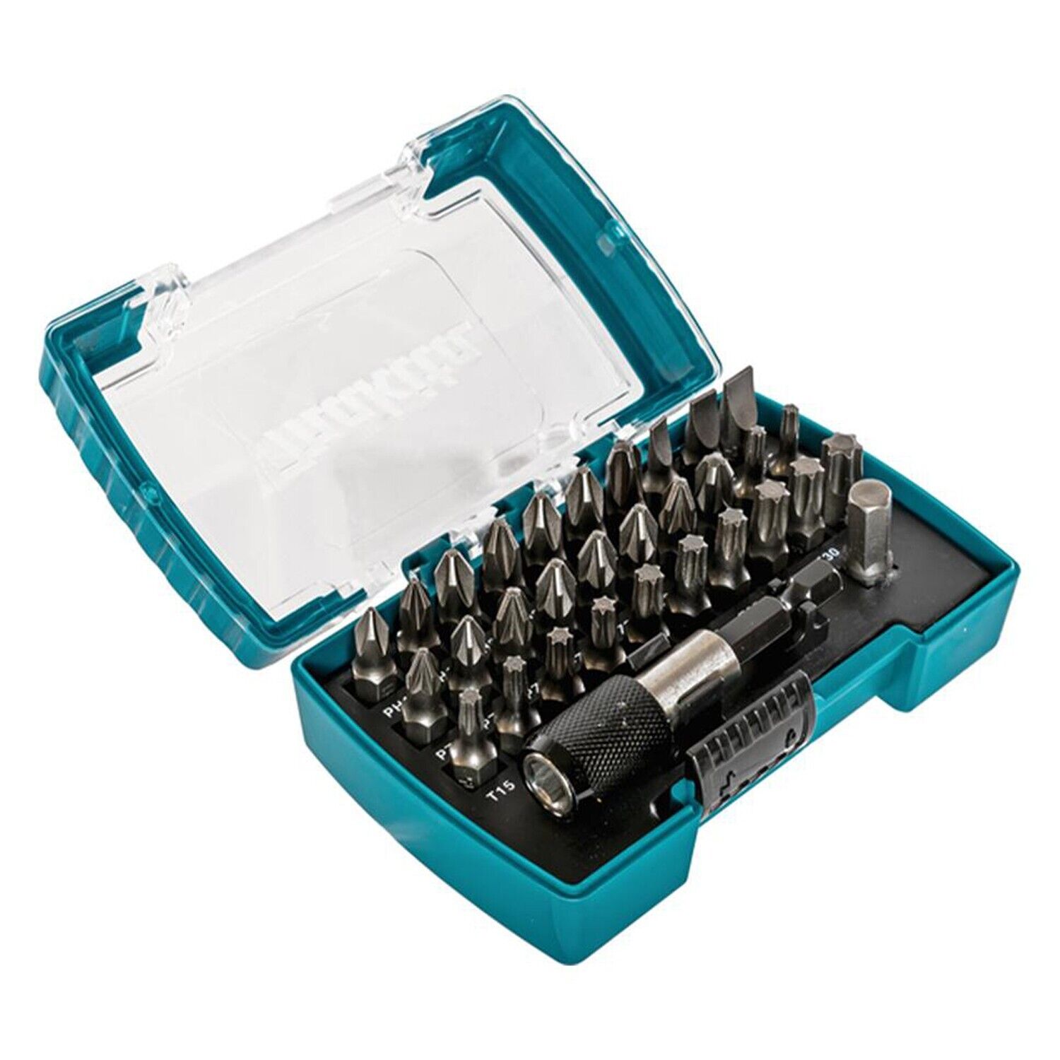 Makita 32 Piece Screwdriver Drill Bit Set Phillips Pozi Torx Slotted - D-74762