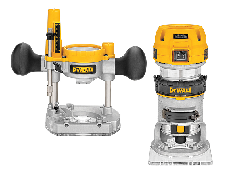 DeWALT Power Tools D26204K 1/4in Premium Plunge &amp; Fixed Base Combi Router 900W 110V DEWD26204KL