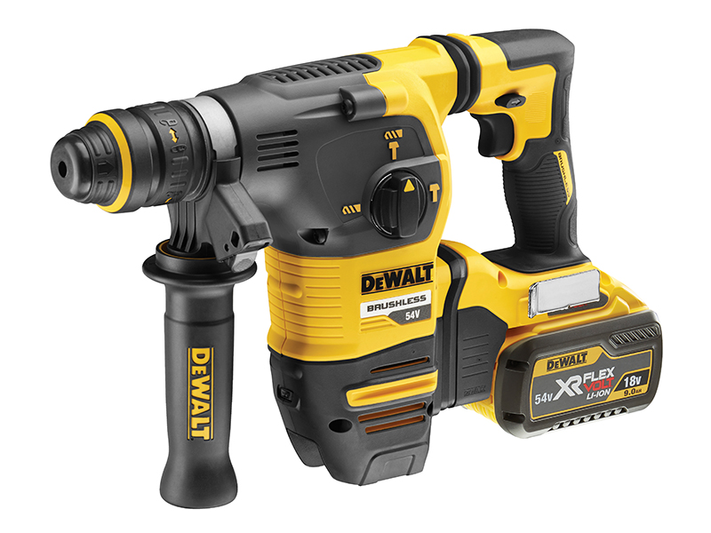 DeWALT Power Tools DCH334X2 Brushless Q/C Chuck SDS Plus Hammer 54V 2 x 9.0Ah Li-ion DEWDCH334X2