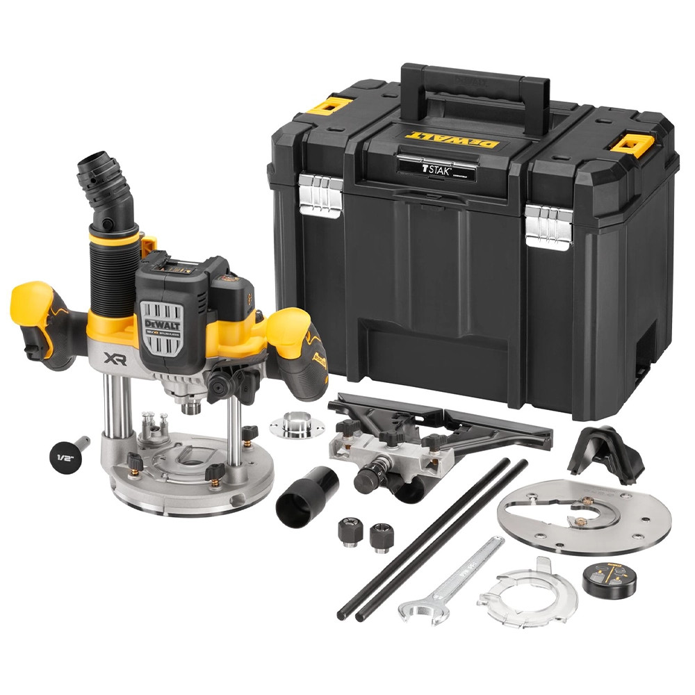 DEWALT 18v 1/2in Plunge Router &amp; Accessories - DEWDCW620NT - Body Only &amp; Case