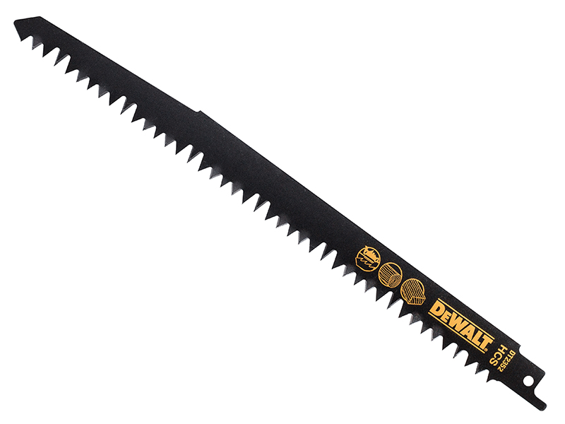 DeWALT Power Tools HCS Reciprocating Blade for Wood, Fast Cuts 240mm x 5/6.5 TPI Pack of 5 DEWDT2352QZ