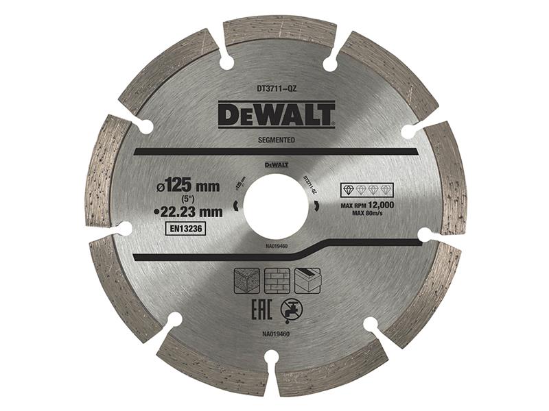 DeWALT Power Tools DT3711 Segmented Diamond Cutting Disc 125 x 22.23mm DEWDT3711QZ